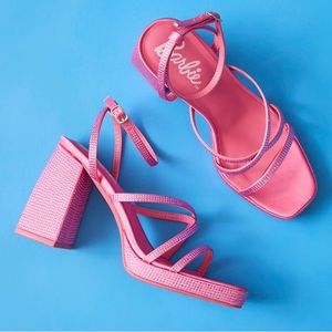 NWT Barbie pink rhinestone block heels size 7.5. Limited edition and sold out